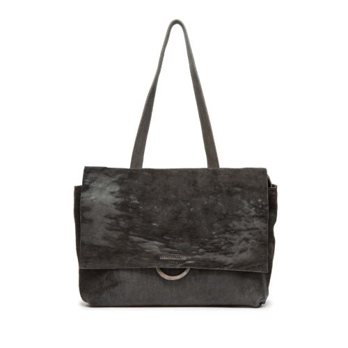 cartella SHOULDER L in pelle grigia 