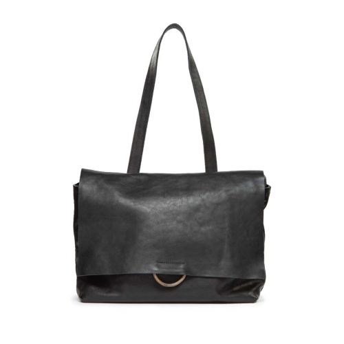 cartella SHOULDER L SOFT in pelle nera 