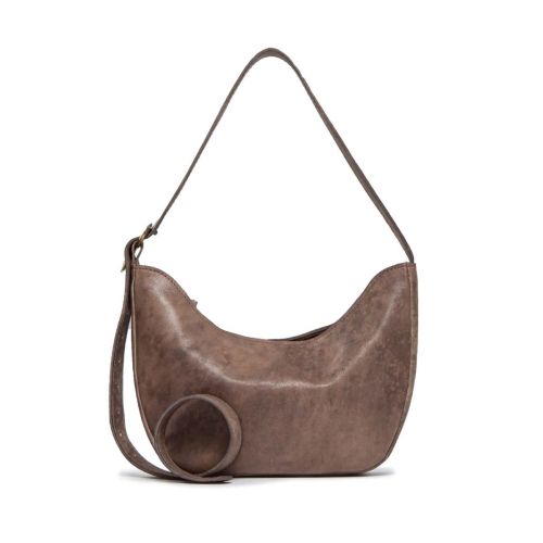 monospalla 90'S in pelle marrone