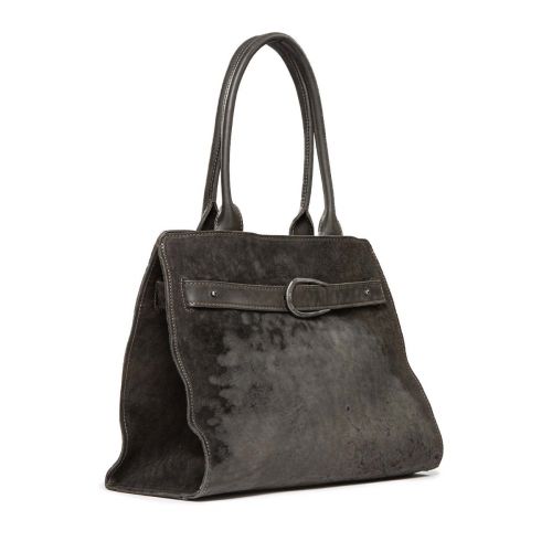 sella L in pelle grigia 