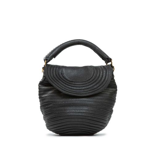 tracolla POSTINA in pelle nera 