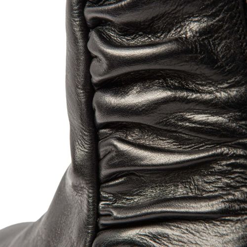 tronchetti arricciati tacco tondo nero