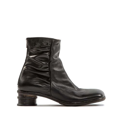 tronchetti arricciati tacco tondo nero