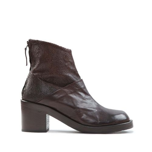 tronchetti bimateriale in pelle castagna 