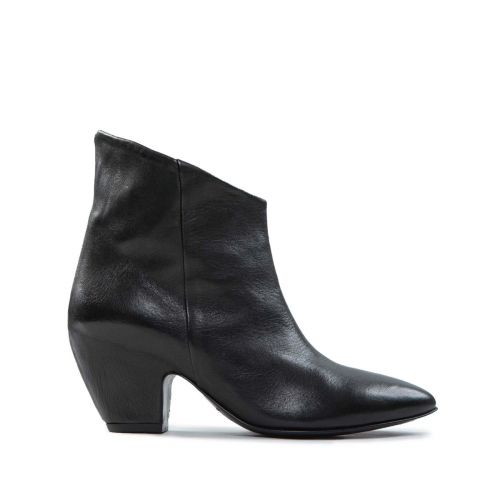 tronchetti con tacco inglobato in pelle nera 