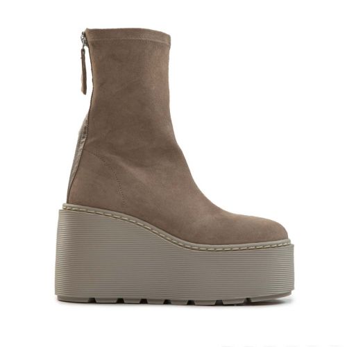 tronchetti con zeppa in camoscio safari 