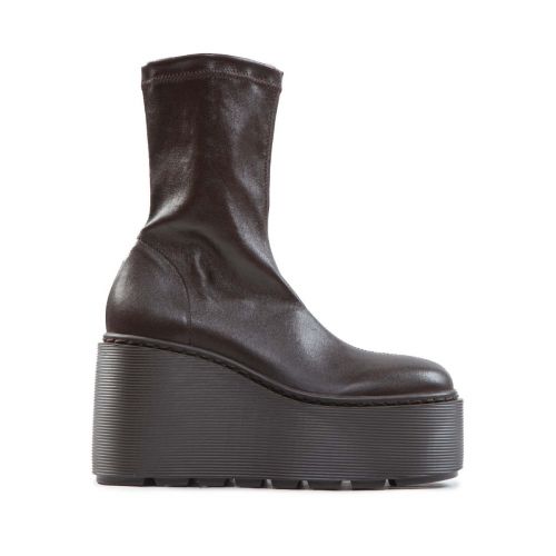 tronchetti con zeppa in pelle dark brown 