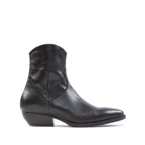 tronchetto texano in pelle nera 