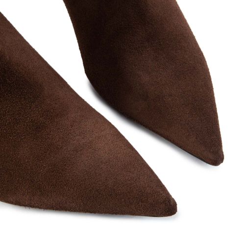 tronchetti tacco stiletto in camoscio marrone