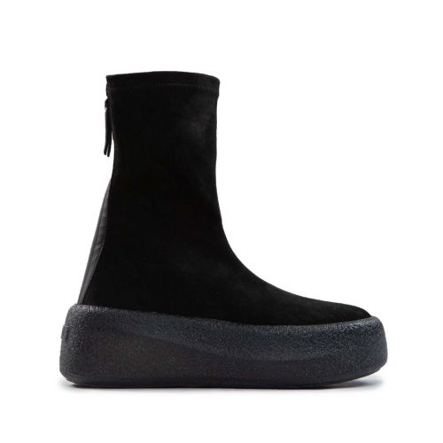 biker platform in camoscio nero 