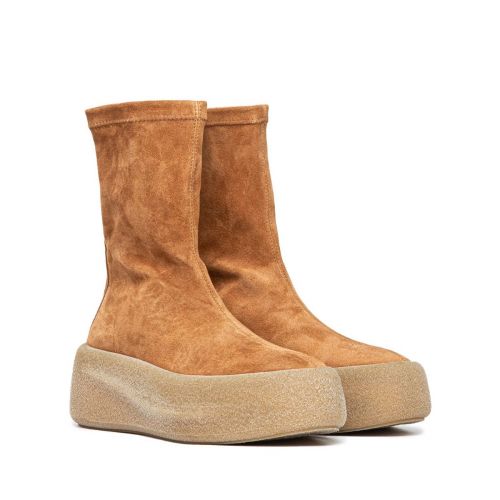 biker platform in camoscio cuoio