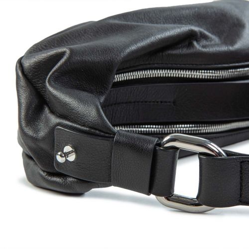 monospalla baguette in pelle nera 