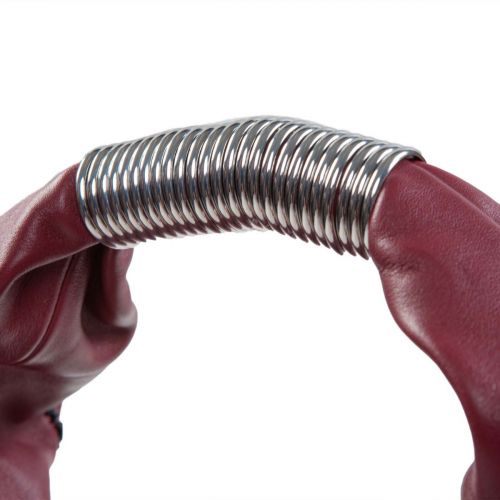 monospalla con maniglia in metallo in pelle rosso 