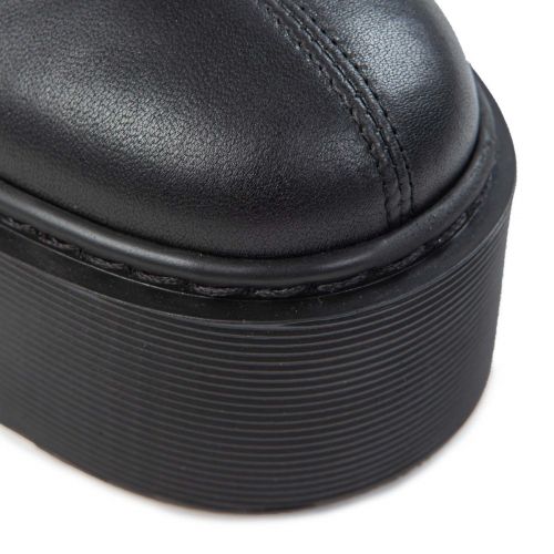 stivaletti con zeppa in pelle nera 