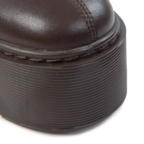 tronchetti con zeppa in pelle dark brown 