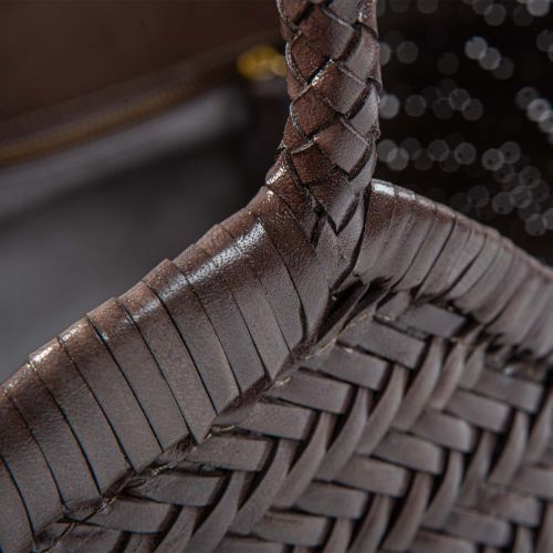 shopper NERUDA in pelle intrecciata grigio fog 