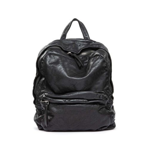 zaino ATTILIO in pelle nera - esclusiva regione Lazio