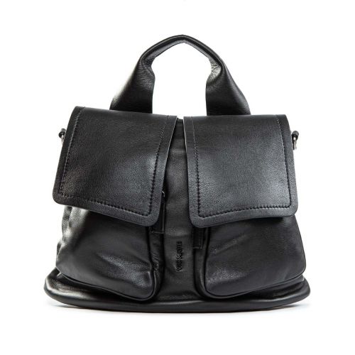 zaino patta in pelle nera