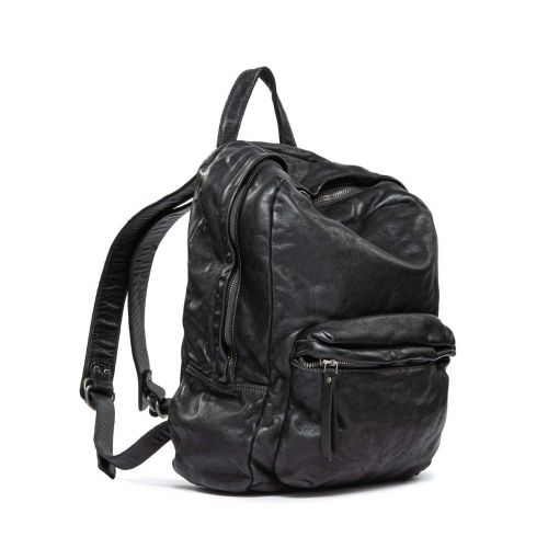 zaino ATTILIO in pelle nera - esclusiva regione Lazio